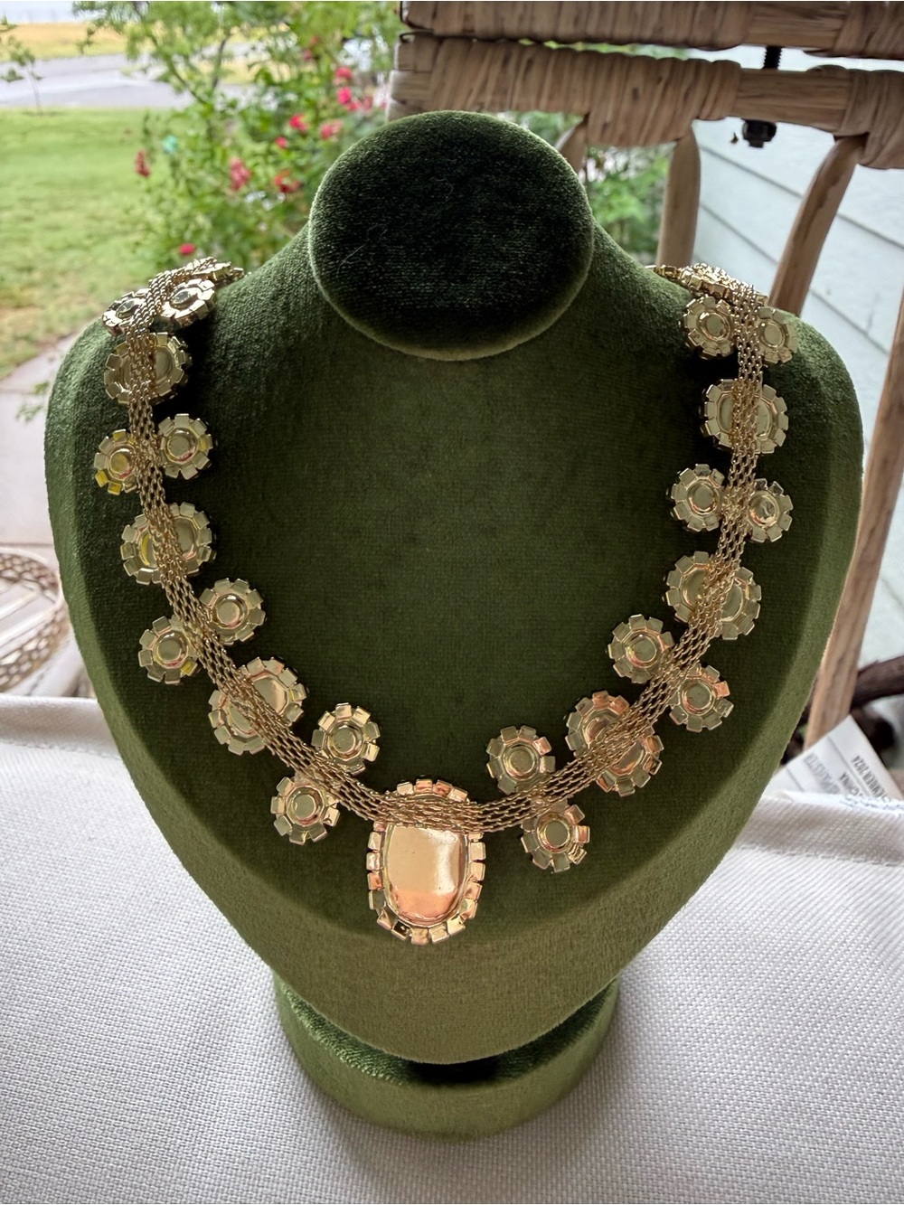 Eye candy Gold Multicolor Crystal Necklace with Pink, Blue & Green Stones - Picture 6 of 7